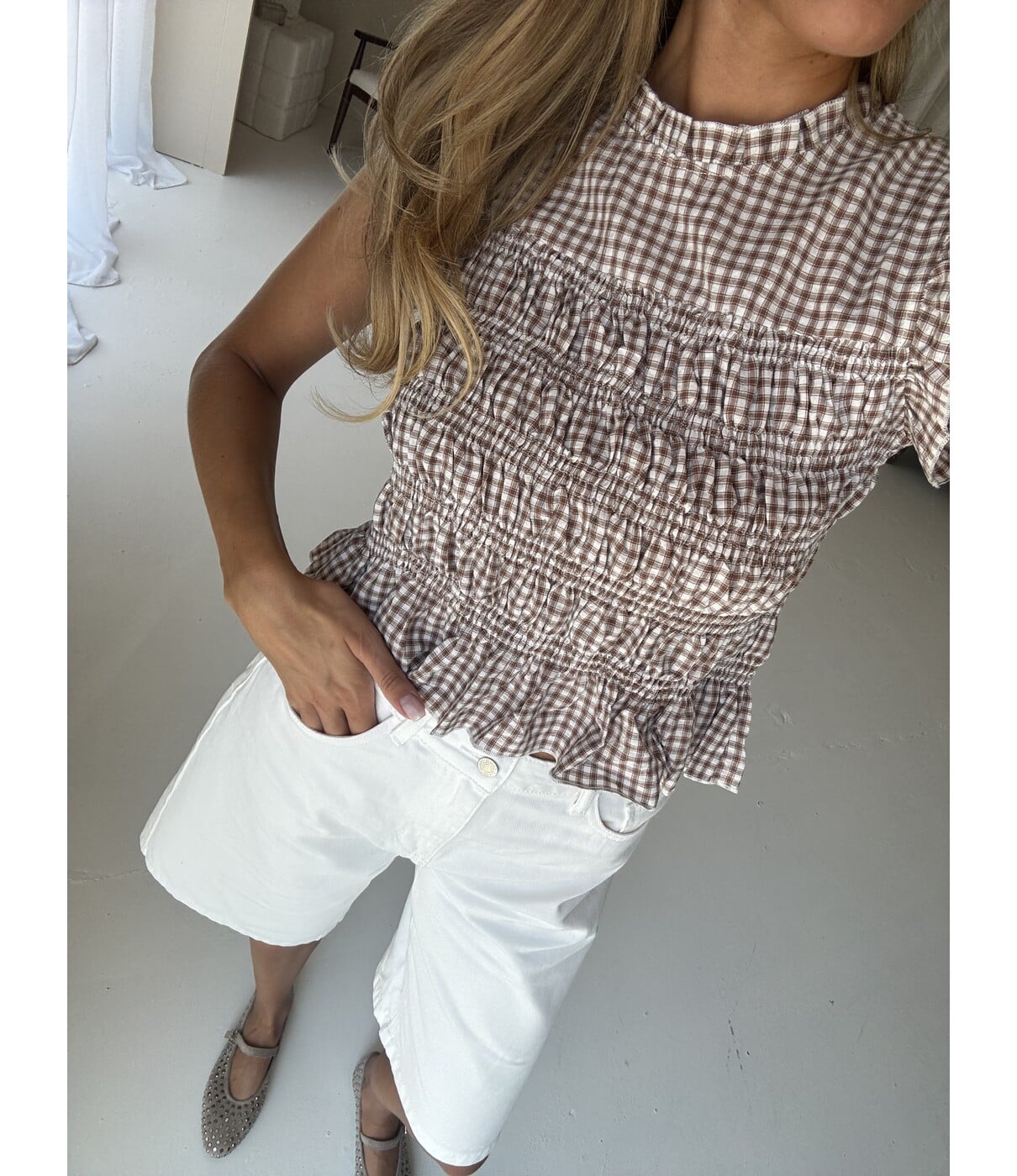 Top geruit bruin | Zara