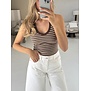 Tanktop gestreept bruin | Lian