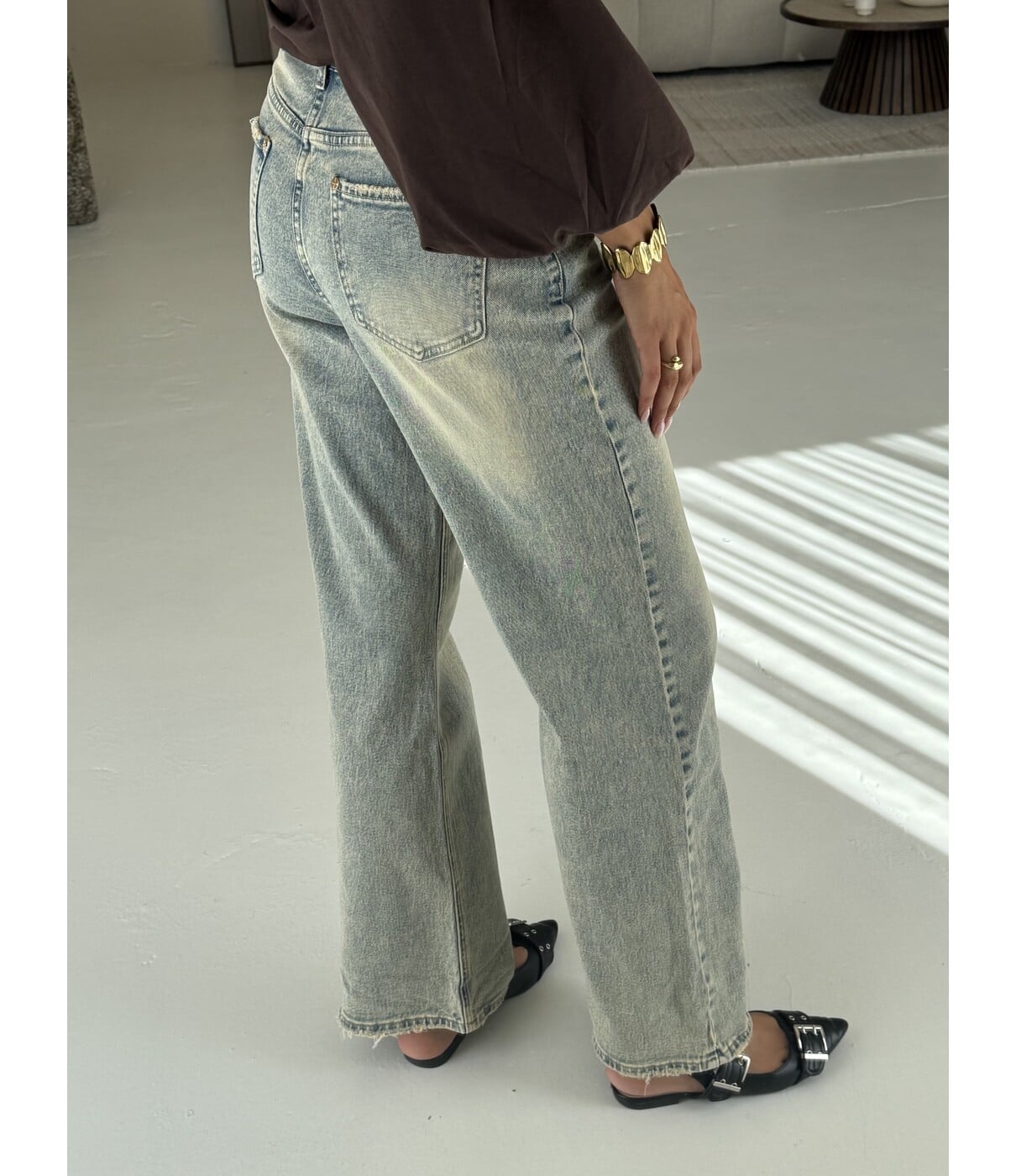 Jeans straight leg dirty wash | Shannon