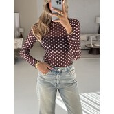 Top mesh polkadot bruin | Semmy