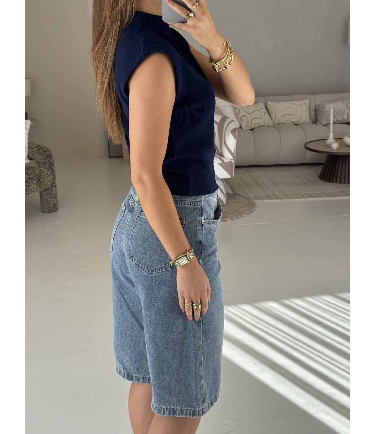 Top donkerblauw | Sharon