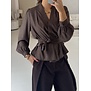 Blouse geruit bruin | Suze