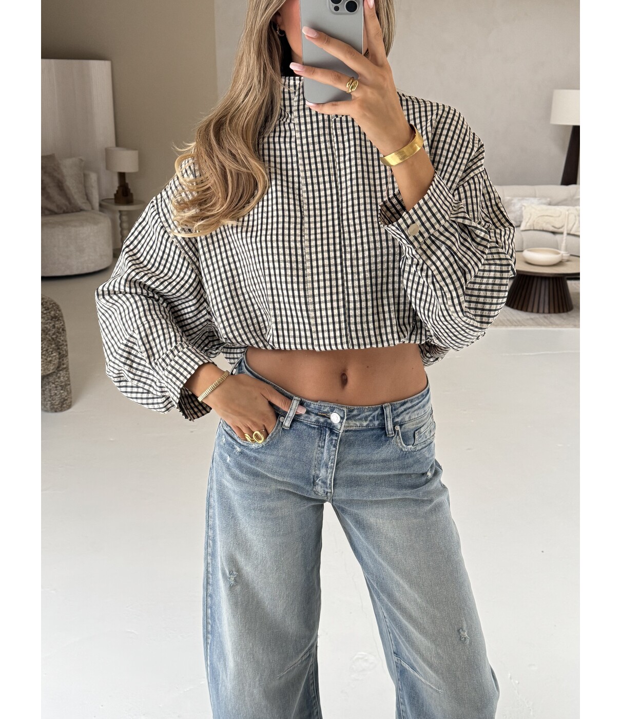 Jasje geruit beige | Demi