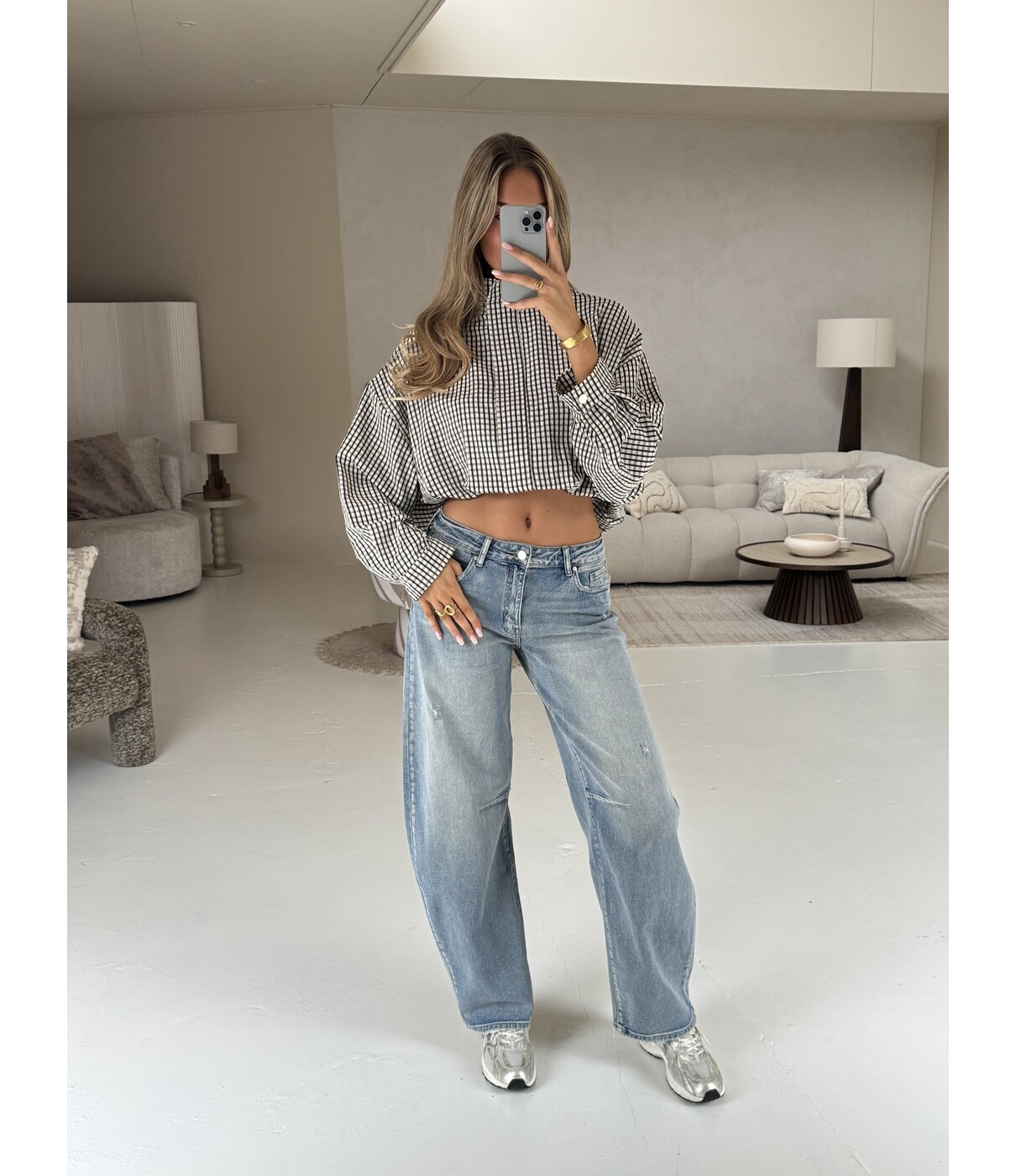 Jasje geruit beige | Demi