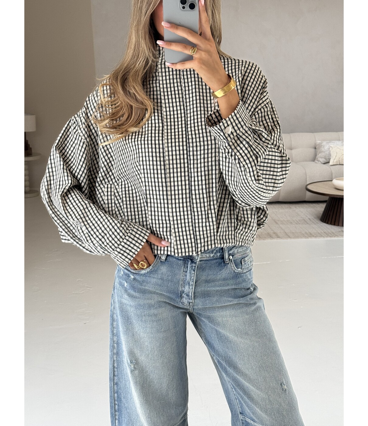 Jasje geruit beige | Demi
