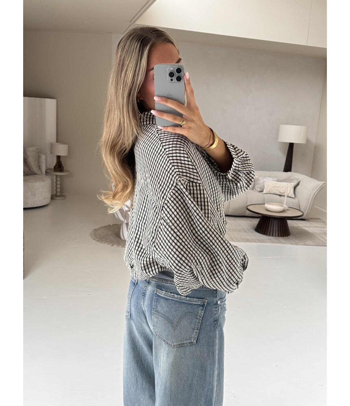 Jasje geruit beige | Demi