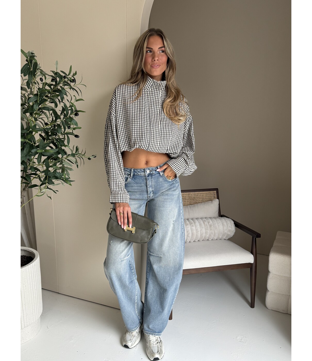 Jasje geruit beige | Demi