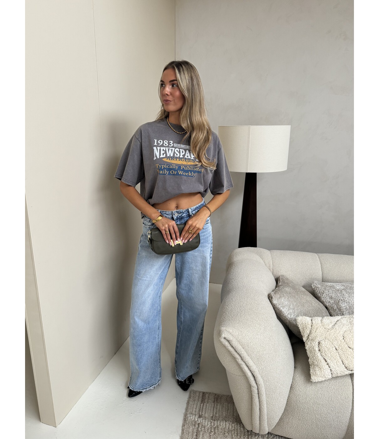 Jeans wide leg blauw | Lies