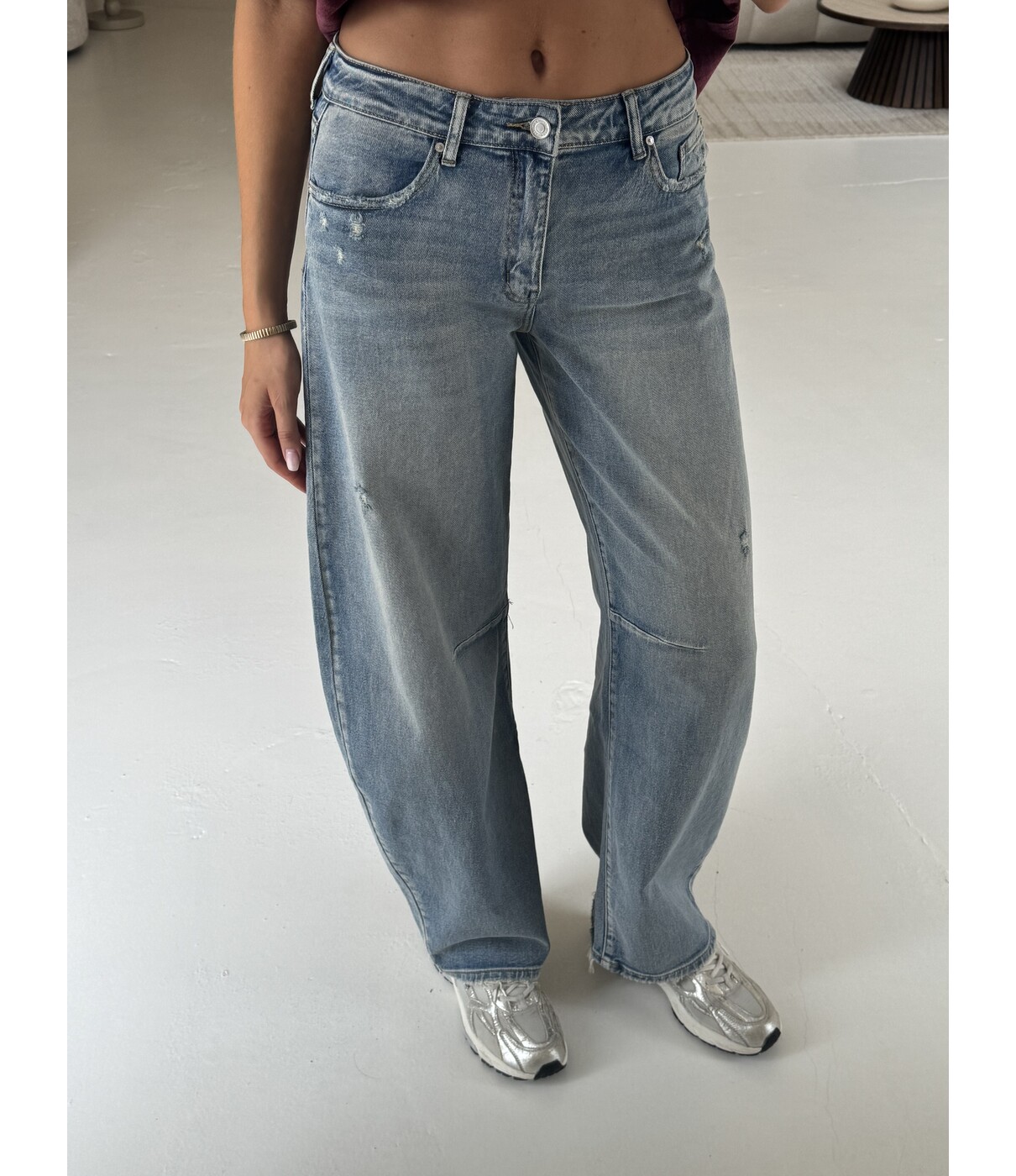 Jeans balloon mid blue | Kristie
