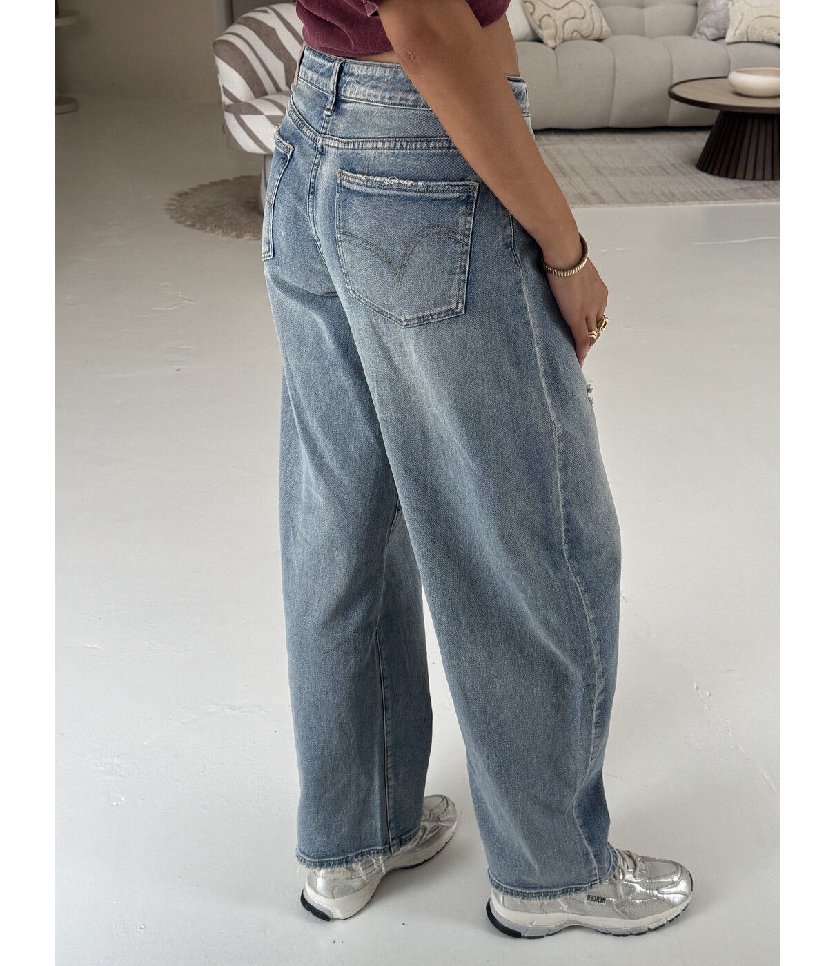 Jeans balloon mid blue | Kristie