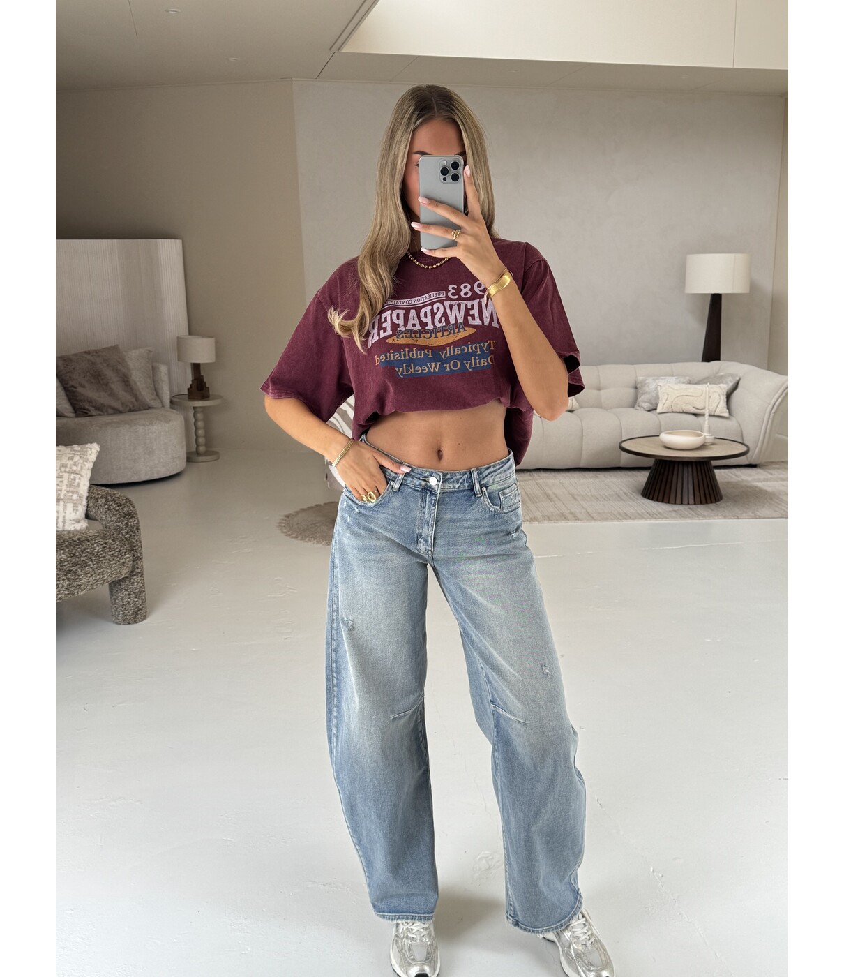 T-shirt bordeaux | Newspaper