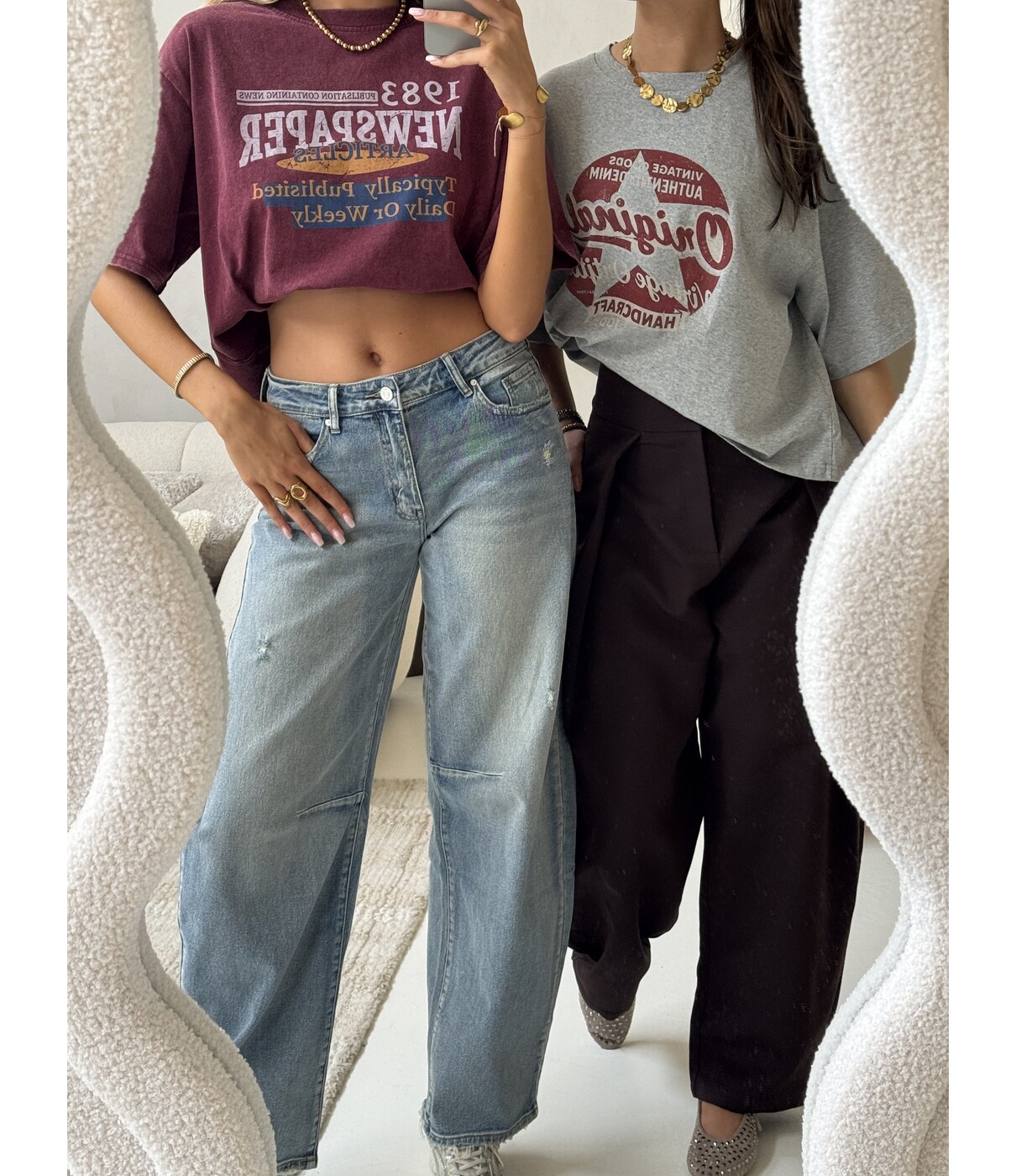 T-shirt bordeaux | Newspaper