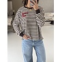 Colourful Rebel Striped wavy logo longsleeve | bruin/wit