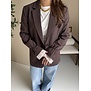 Colourful Rebel Mimmi lace sleeve blazer | bruin