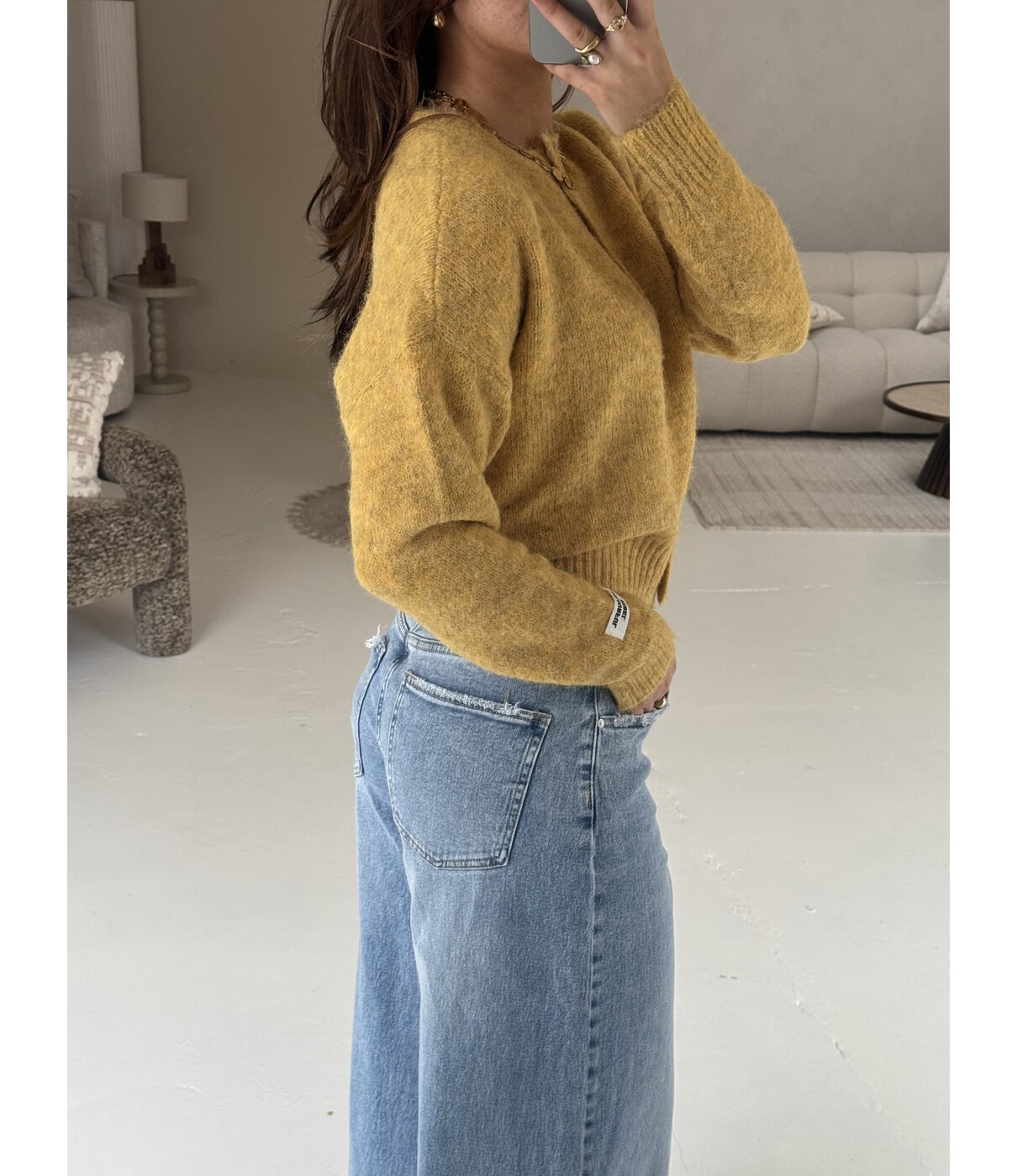 Colourful Rebel Colourful Rebel Yara knitted cardigan | geel