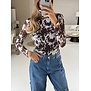 Colourful Rebel Neyo cow mesh turtleneck top | bruin