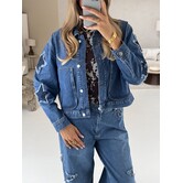 Colourful Rebel Jo star worker jacket | mid blue