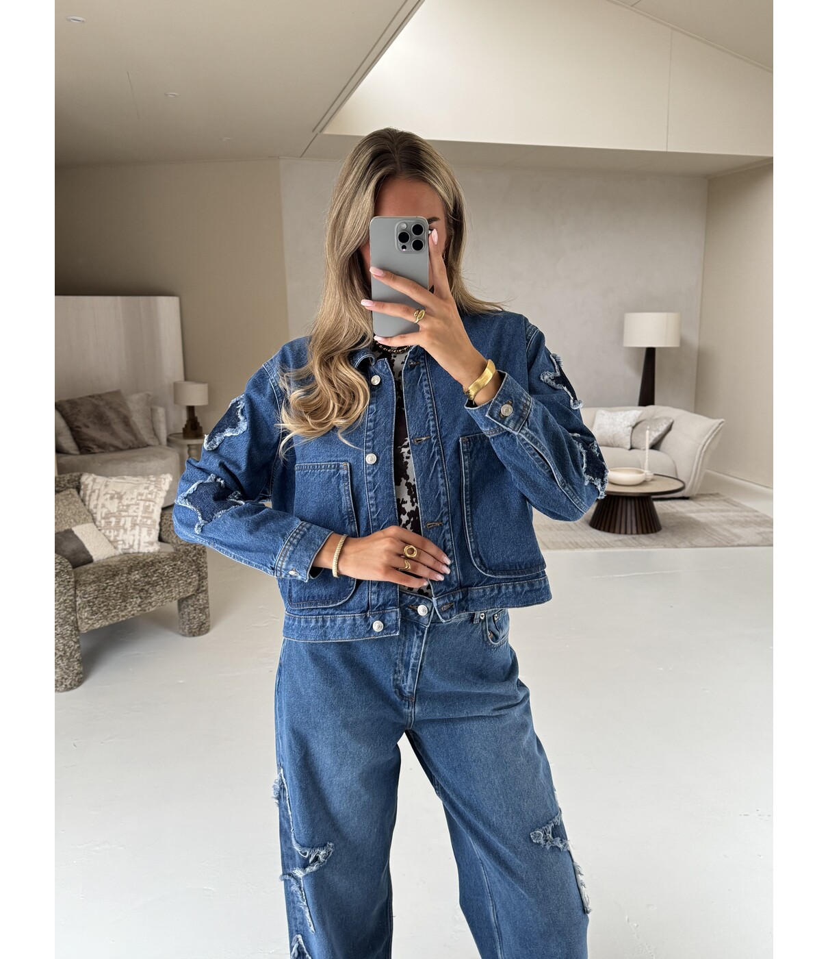 Colourful Rebel Jo star worker jacket | mid blue