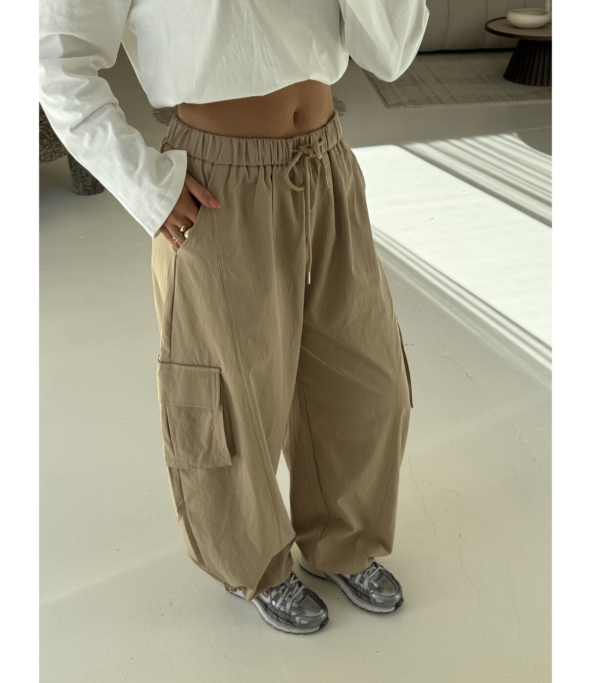 Broek cargo taupe | Lianne