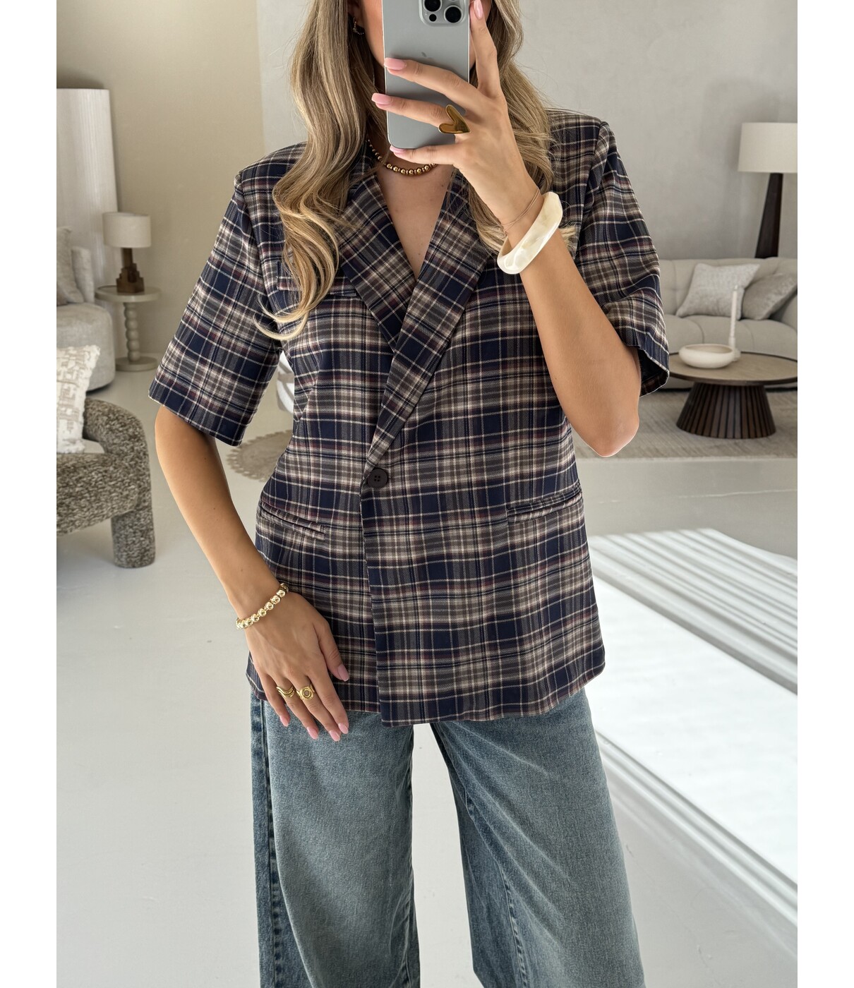 Blazer geruit blauw | Sophie