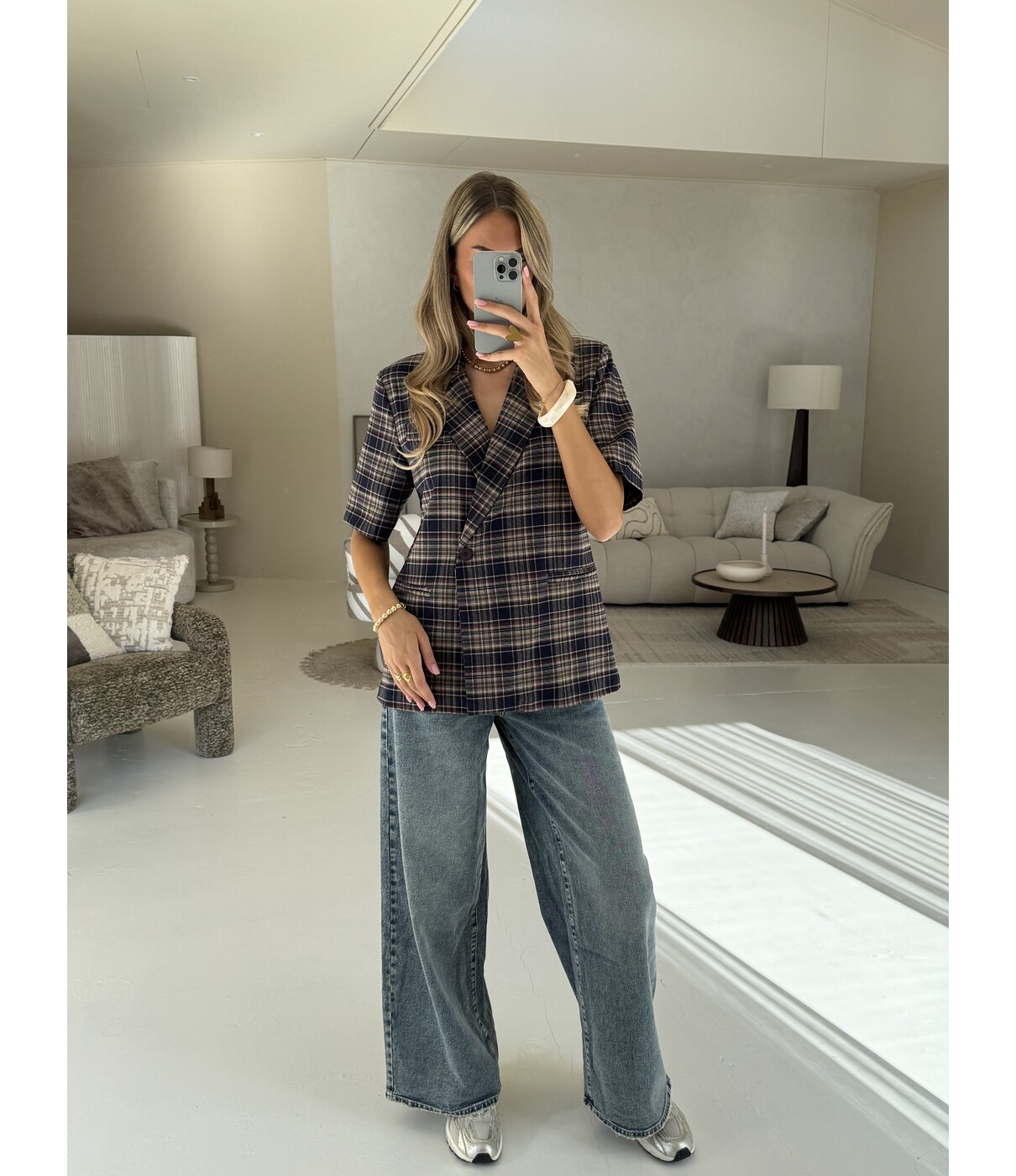 Blazer geruit blauw | Sophie