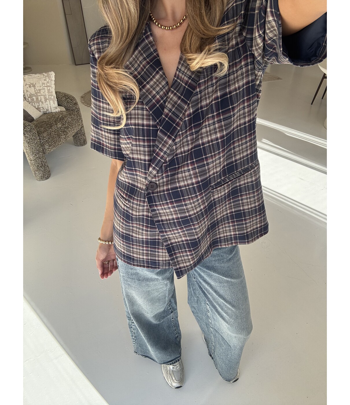 Blazer geruit blauw | Sophie