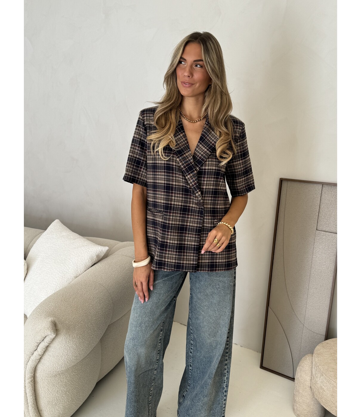 Blazer geruit blauw | Sophie