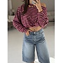 Trui gestreept bordeaux/roze | Teddie