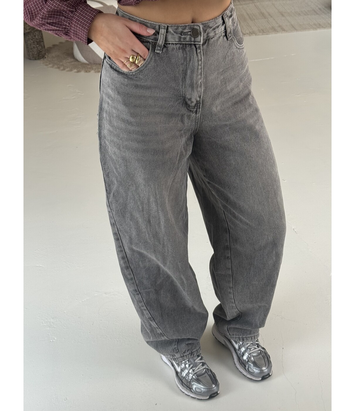 Jeans balloon grijs | Mascha