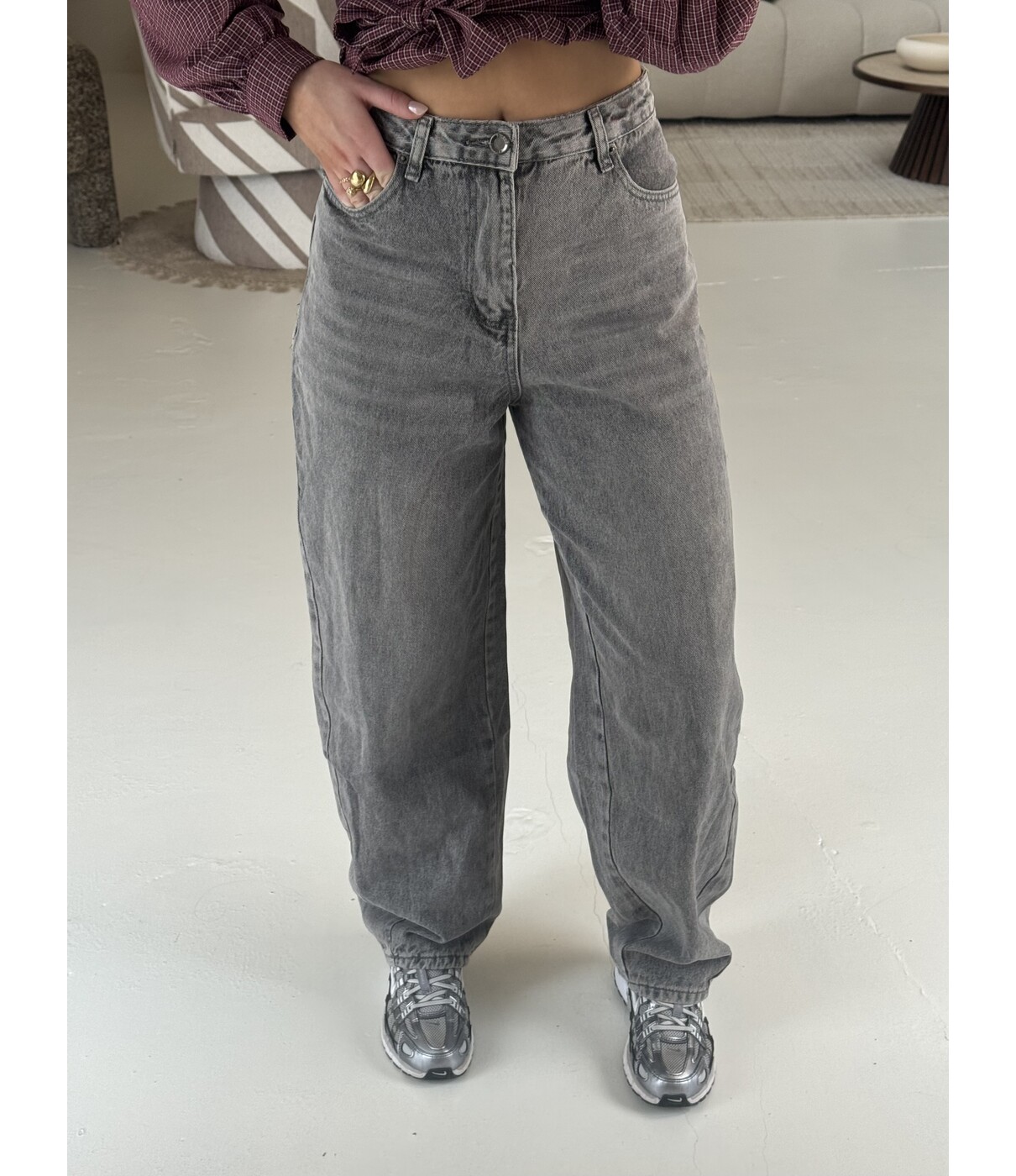 Jeans balloon grijs | Mascha