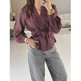 Blouse geruit bordeaux | Suze