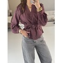 Blouse geruit bordeaux | Suze