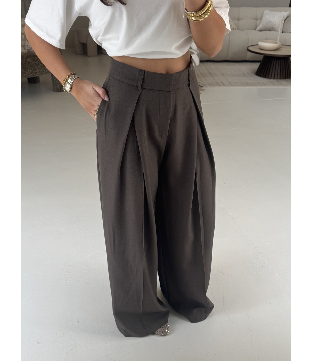 Pantalon bruin | Emma