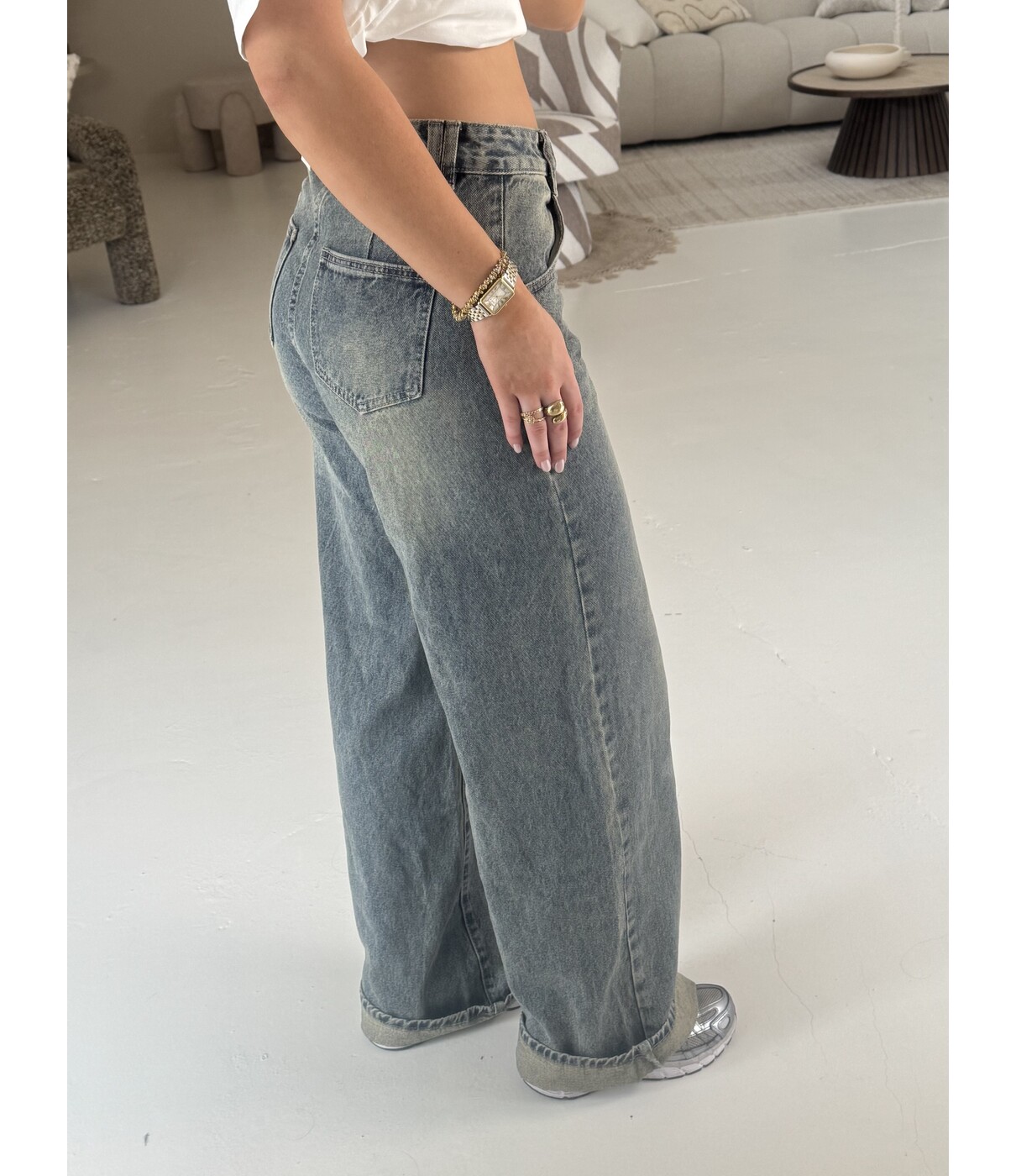 Jeans wide leg dirty wash | Maureen