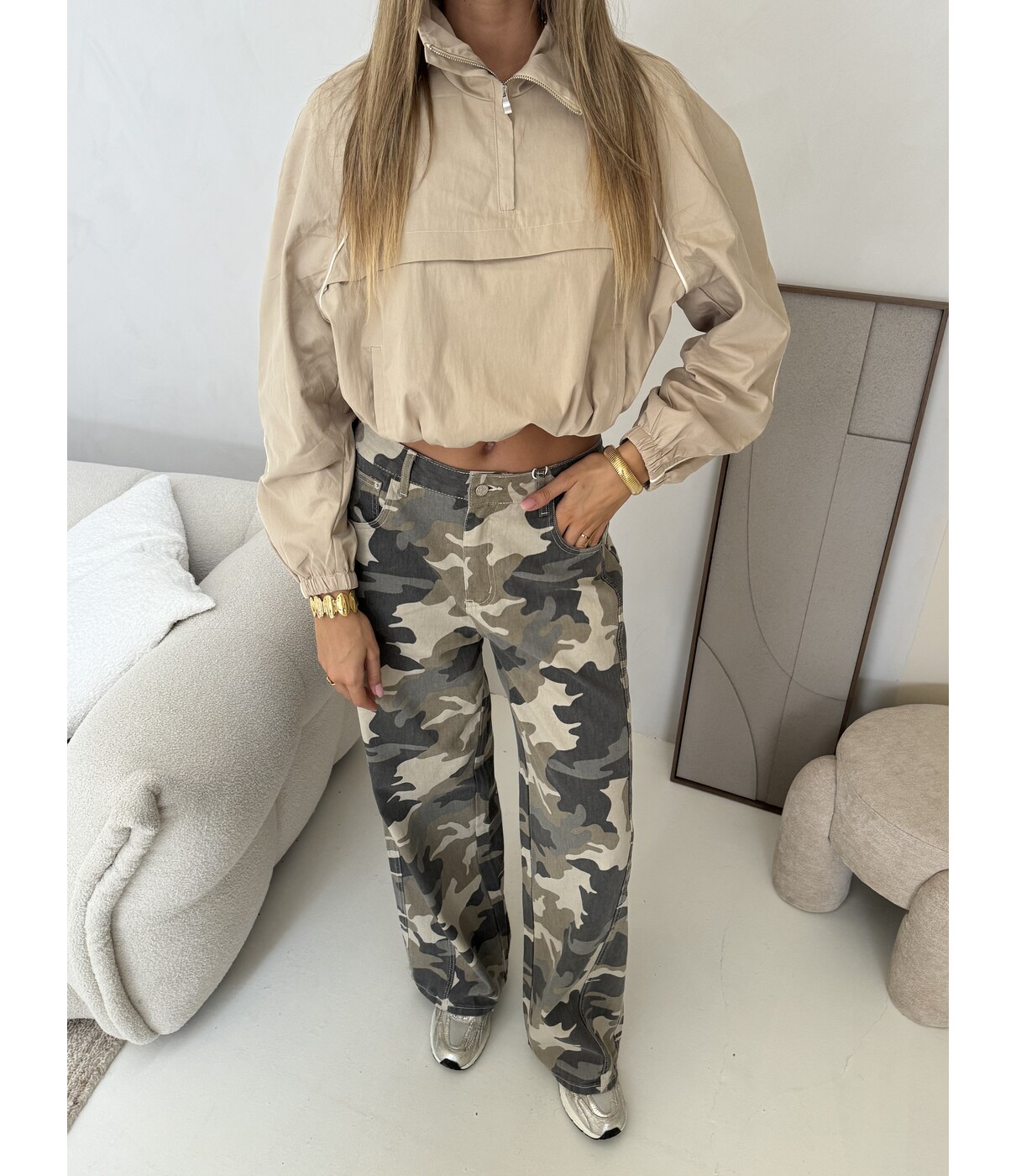 Jeans wide leg camo | Noor