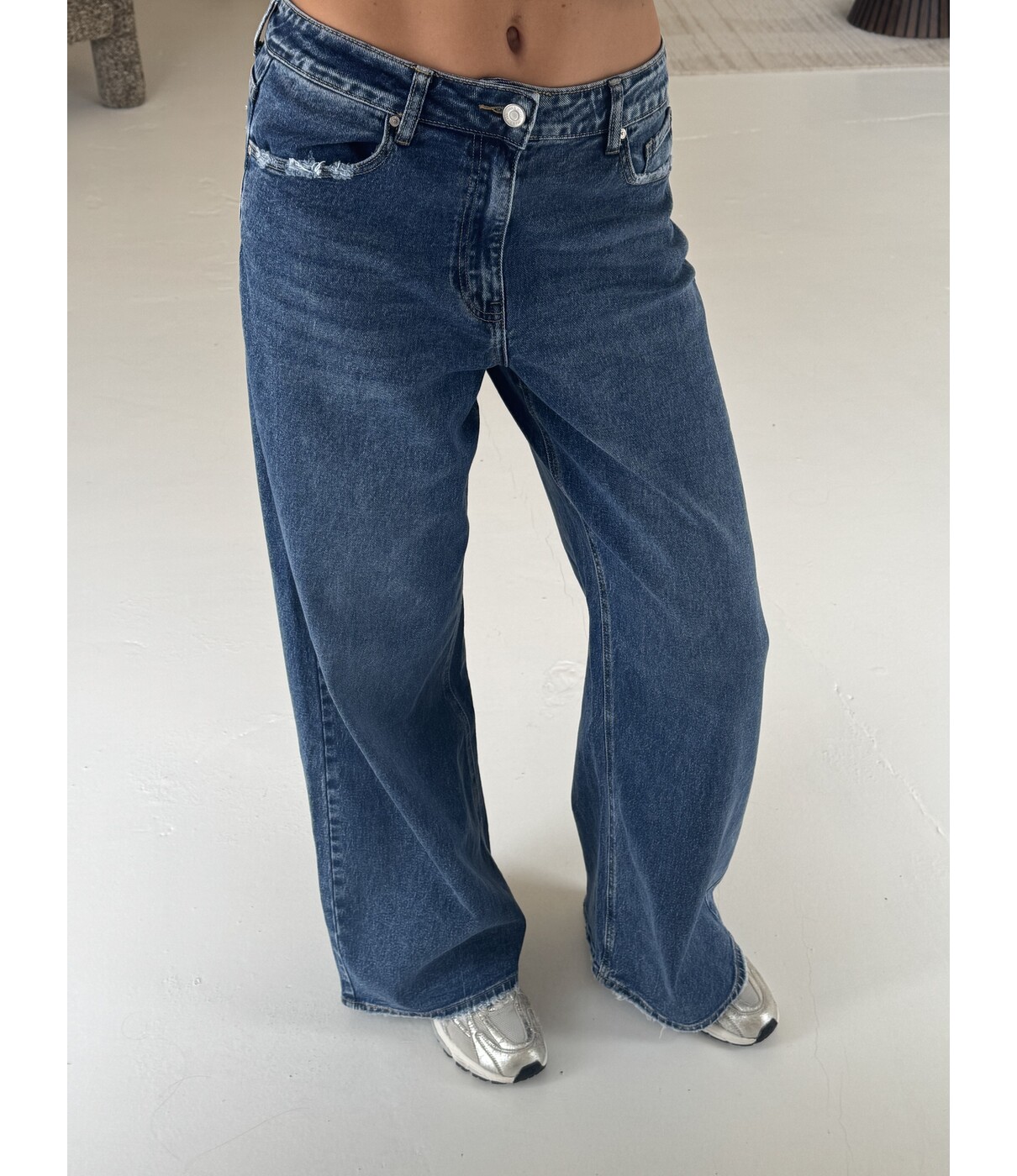 Jeans wide leg mid blue | Lies