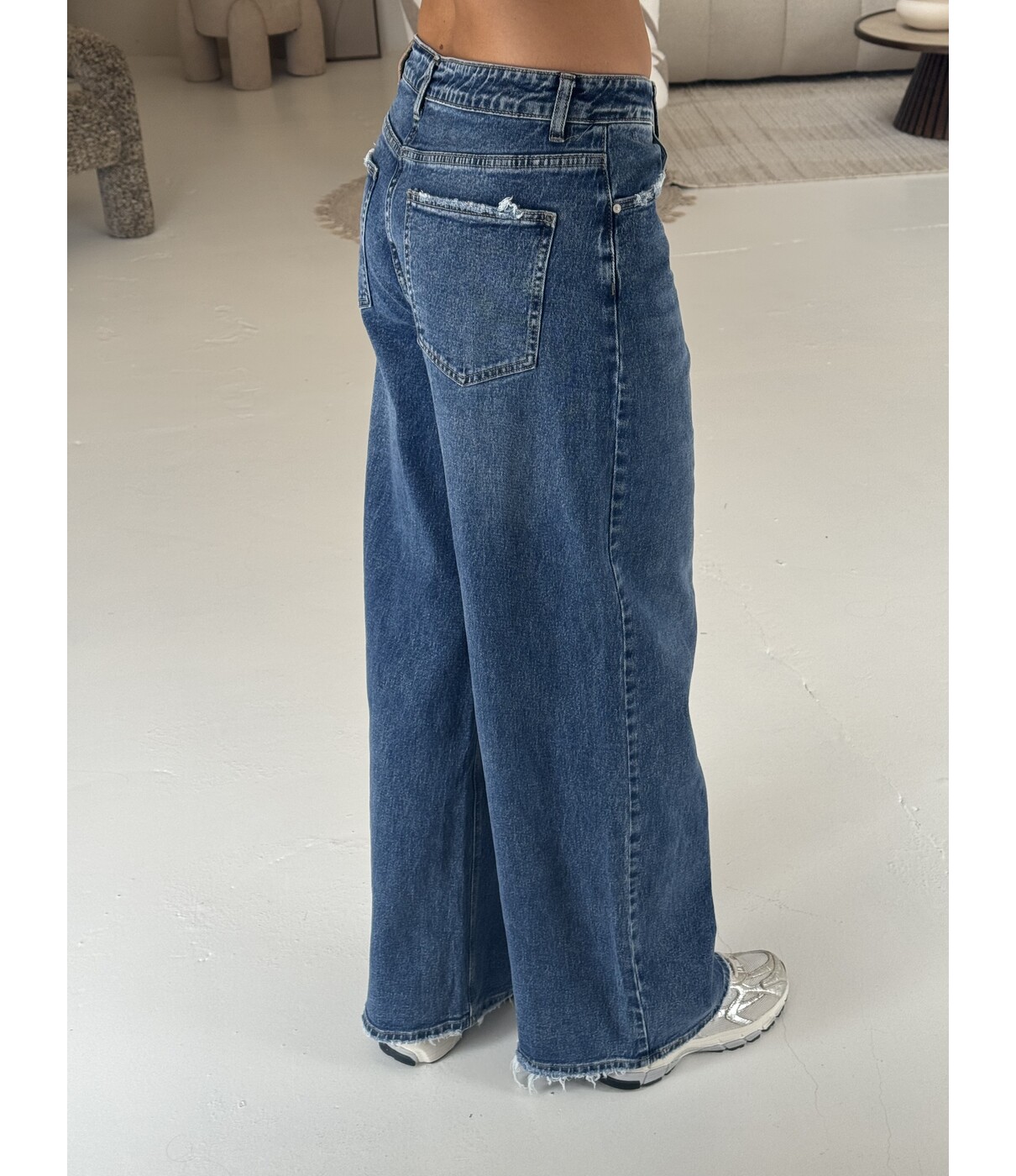 Jeans wide leg mid blue | Lies