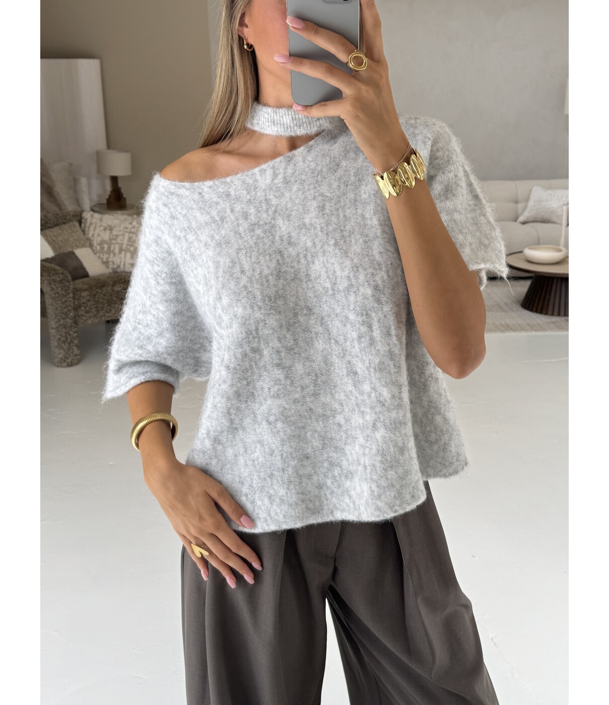 Top lichtgrijs | Roos