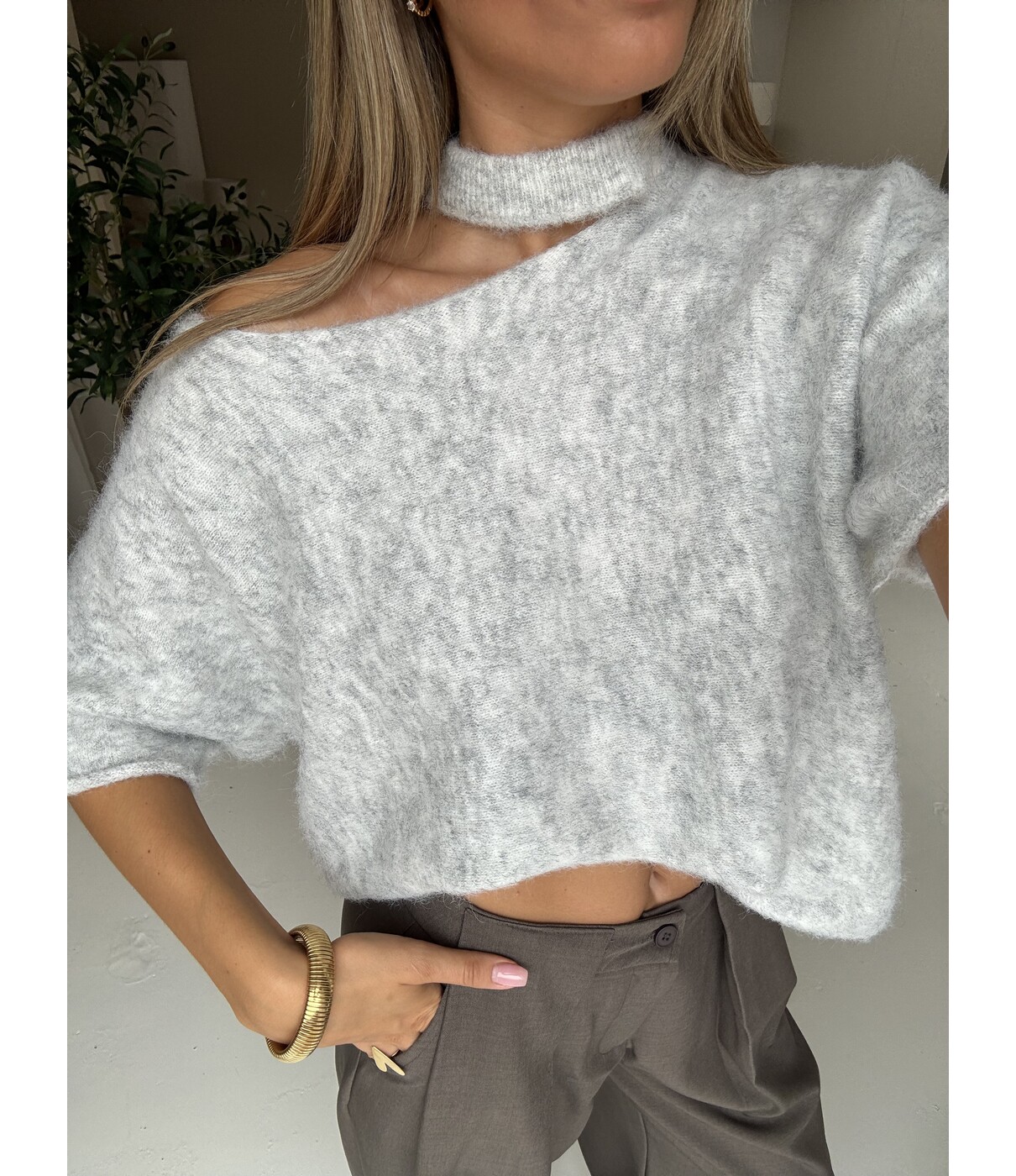 Top lichtgrijs | Roos