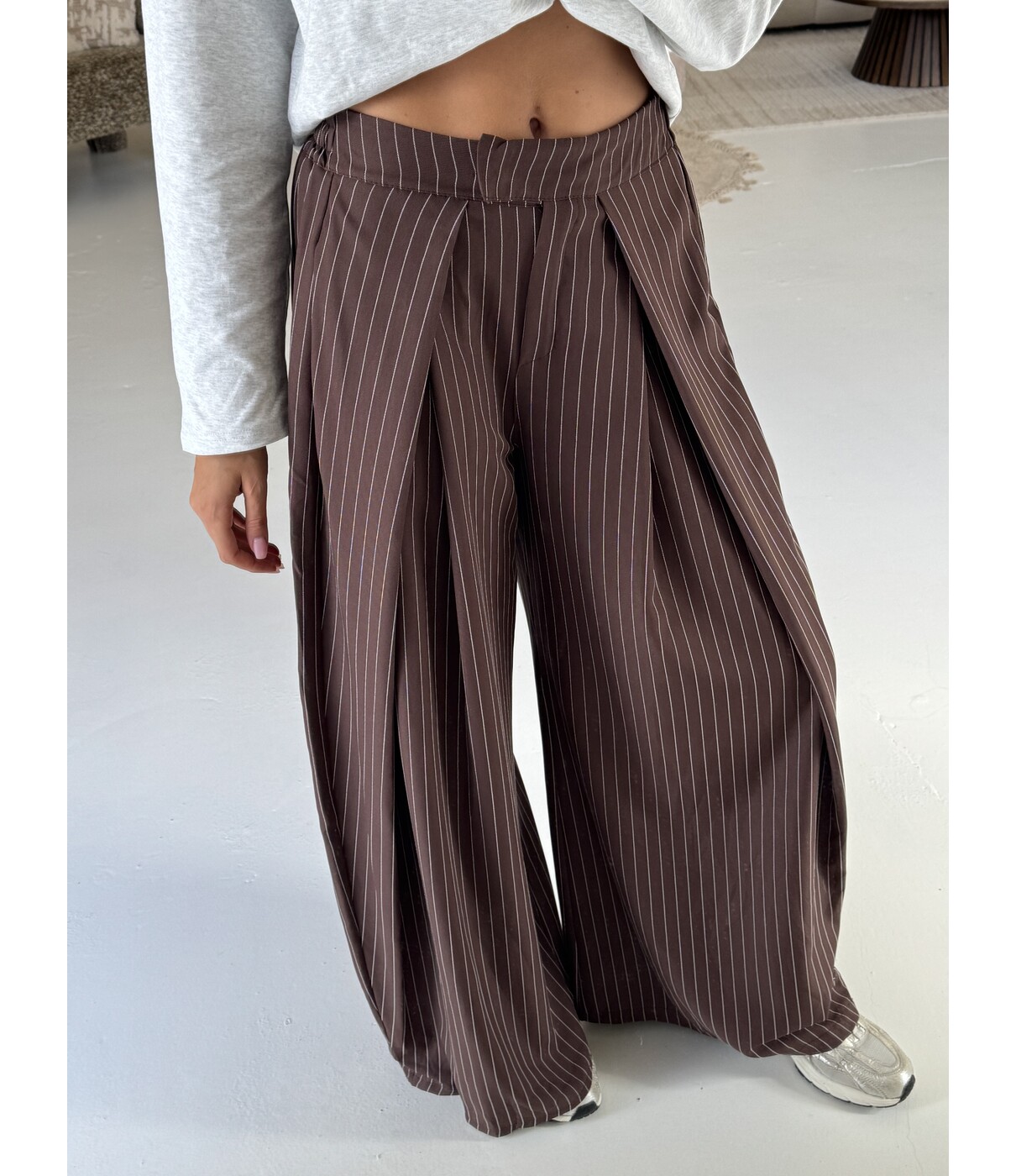 Pantalon gestreept bruin | Kaylee