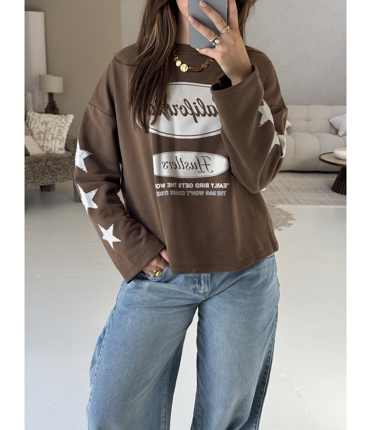 Longsleeve bruin | California