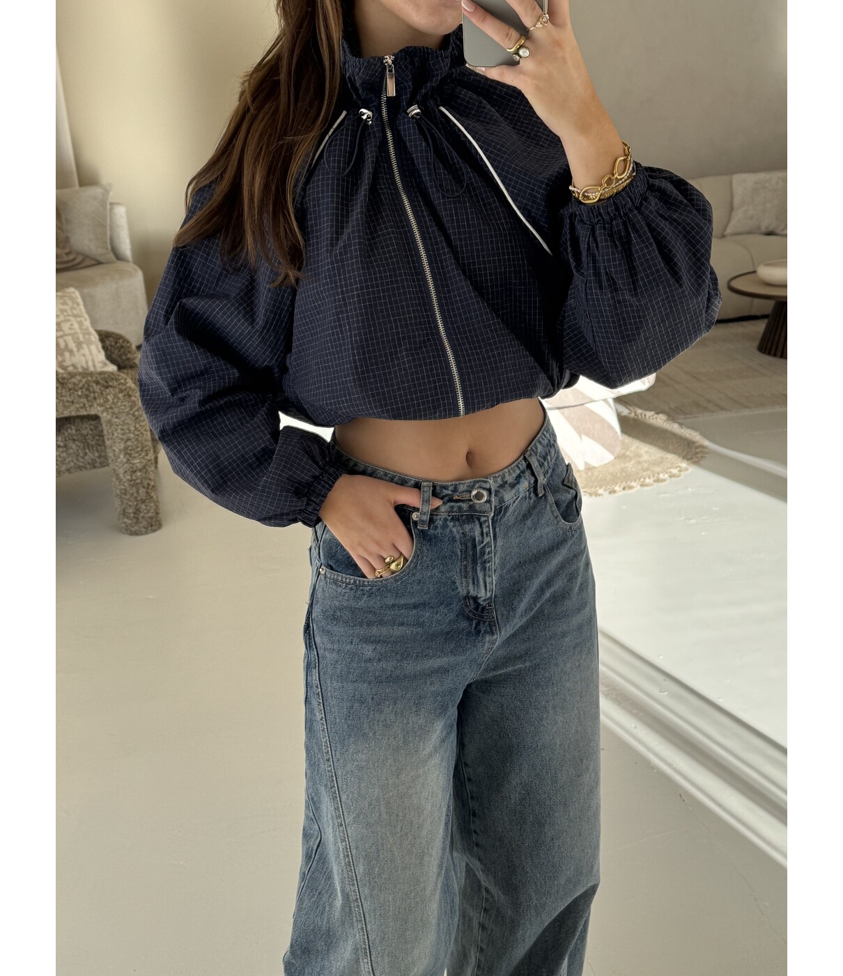 Jasje geruit blauw | Kim