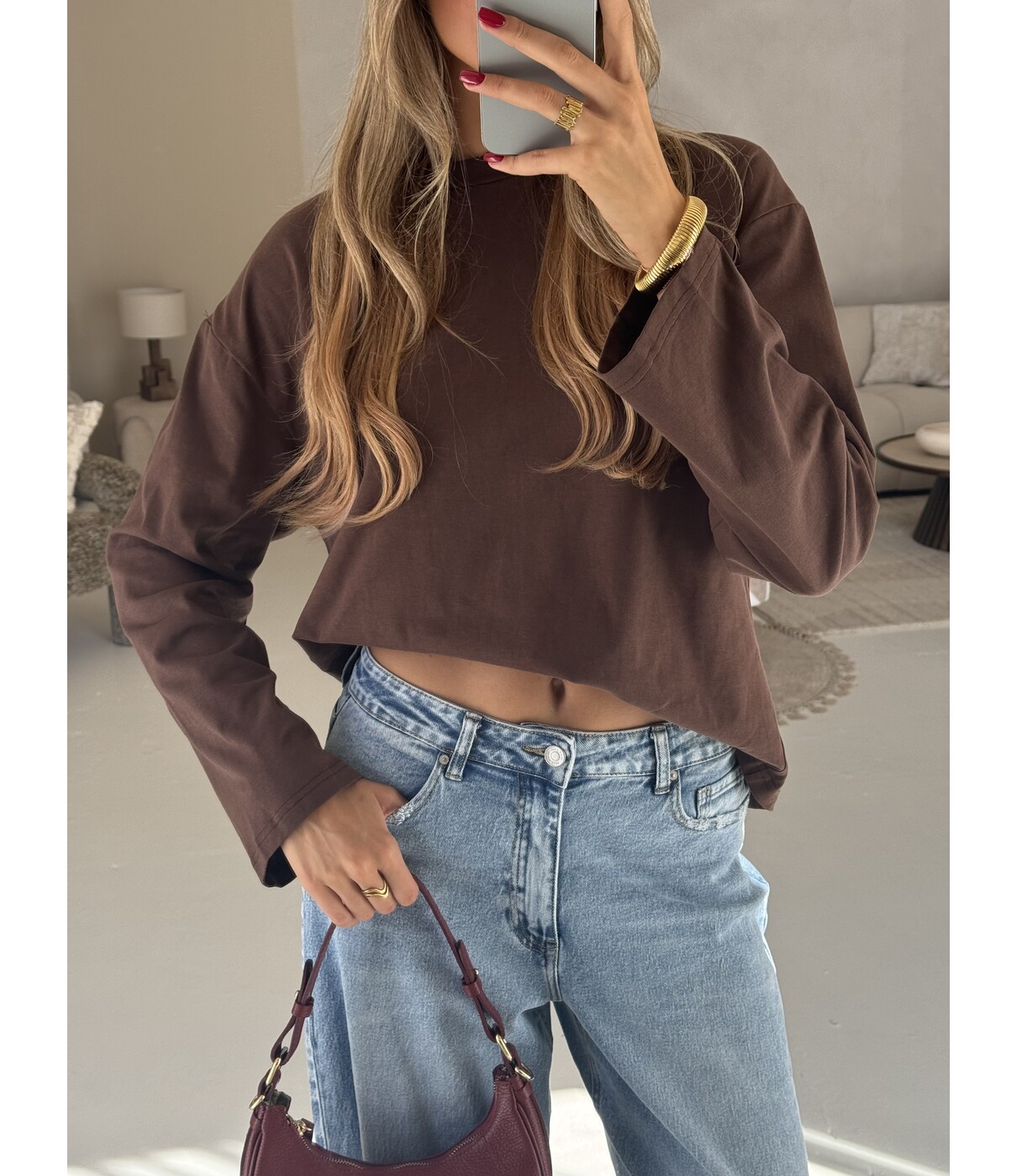 Longsleeve bruin | Anna