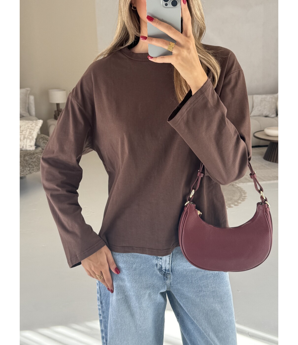 Longsleeve bruin | Anna
