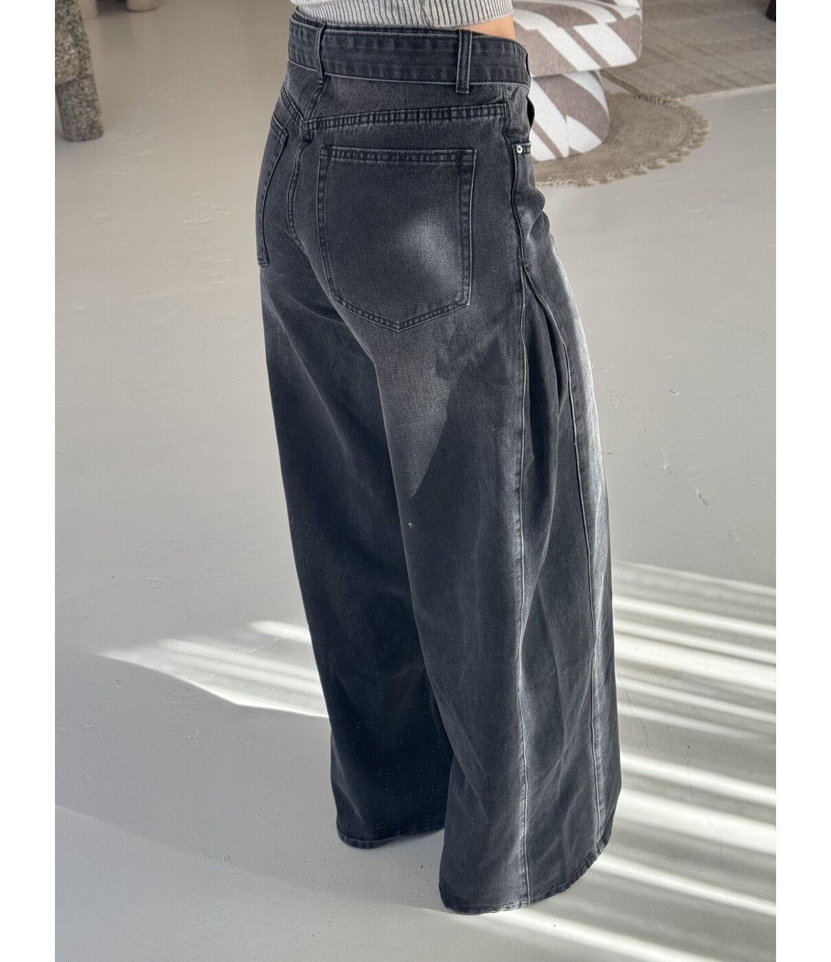 Jeans wide leg zwart | Lola