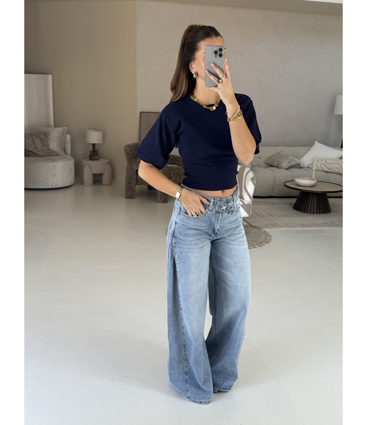 Jeans wide leg light blue | Lola