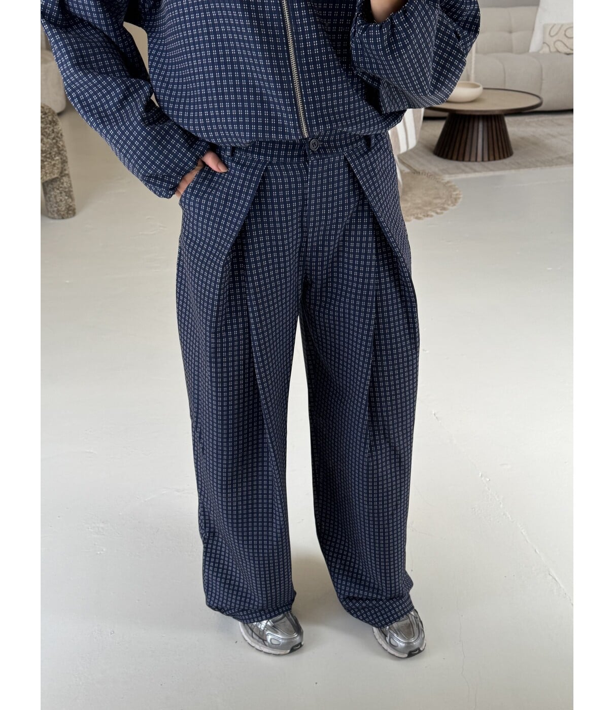Pantalon geruit blauw | Lotte