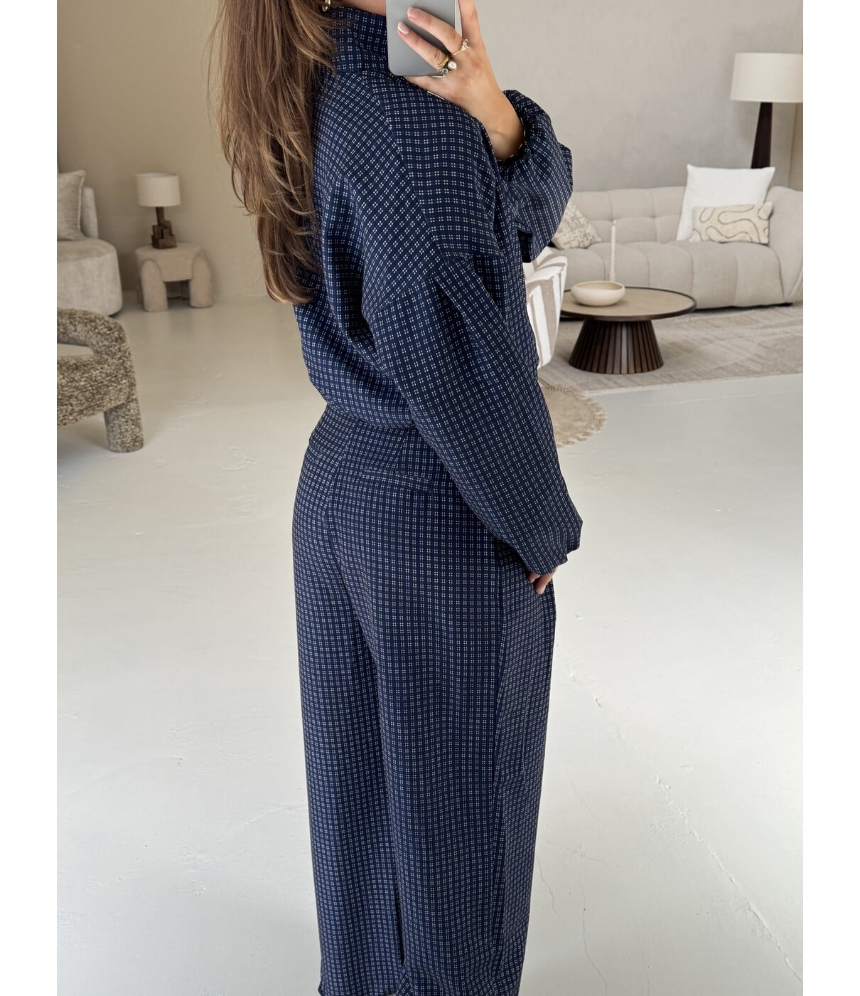Pantalon geruit blauw | Lotte