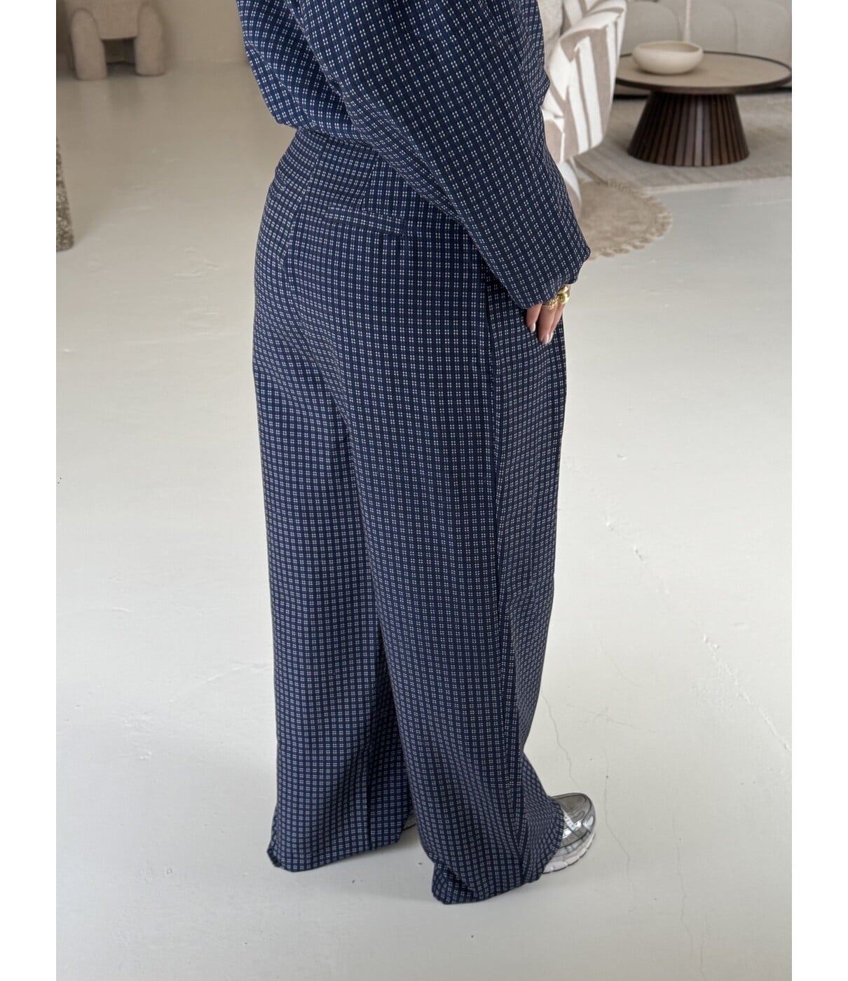 Pantalon geruit blauw | Lotte