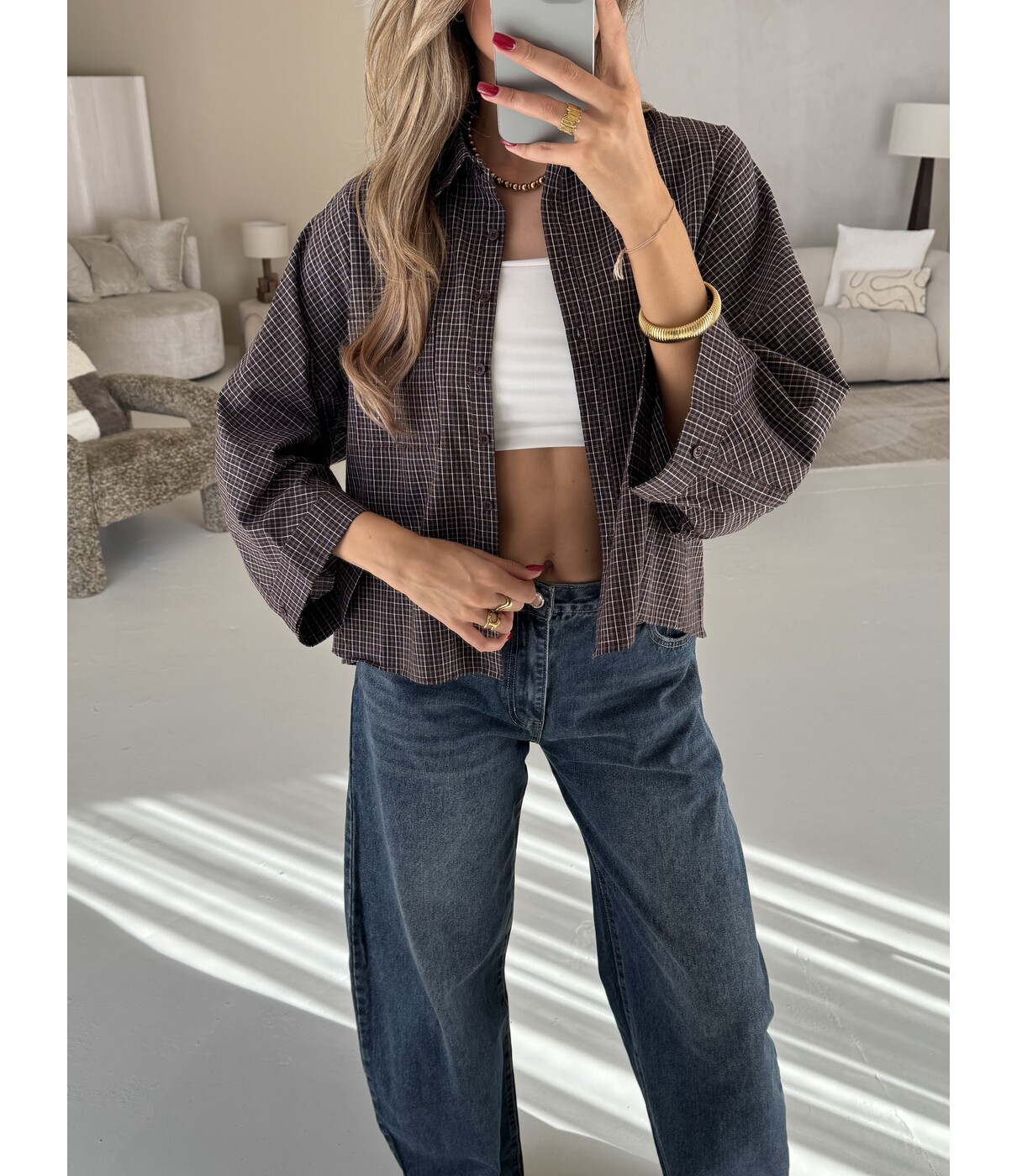 Blouse bruin | Naomi